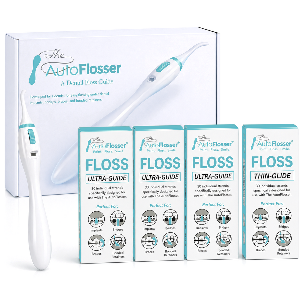 The AutoFlosser® | Starter Kit with 4-Pack FLOSS Refills