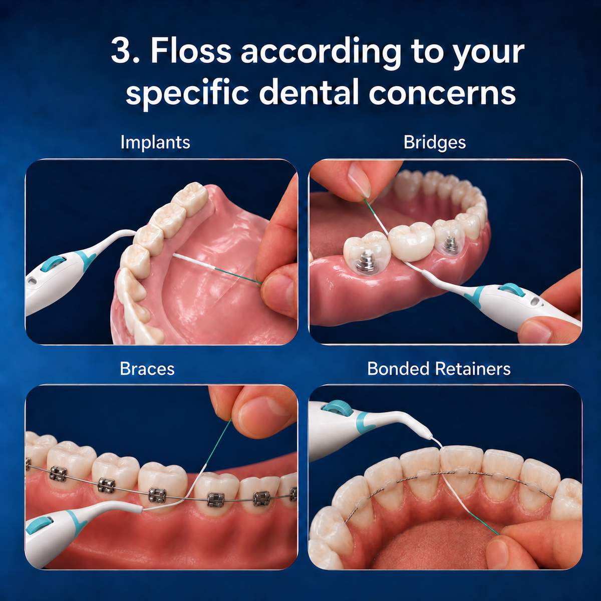 The AutoFlosser® | Starter Kit with 4-Pack FLOSS Refills