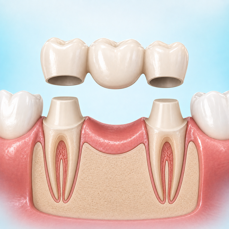 How to floss a dental bridge?