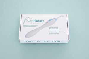 The AutoFlosser Starter Kit.  An automated floss threader for implants, bridges, braces, and permanent retainers.